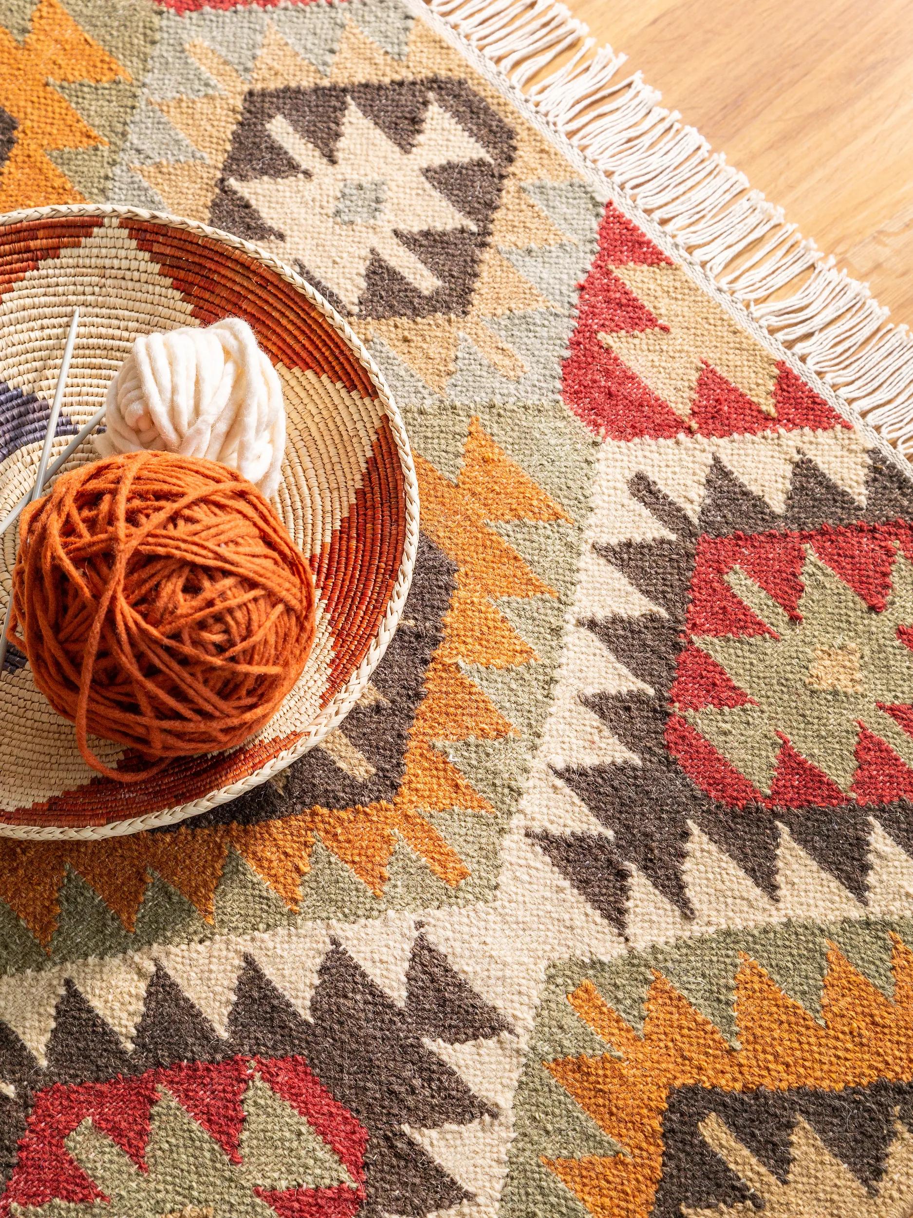 Handgewebter Kilim Zohra Mehrfarbig