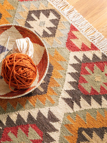 Handgewebter Kilim Zohra Mehrfarbig