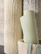 Wool Rug Beads Light Grey