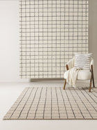 Wool Rug Grid Black/White